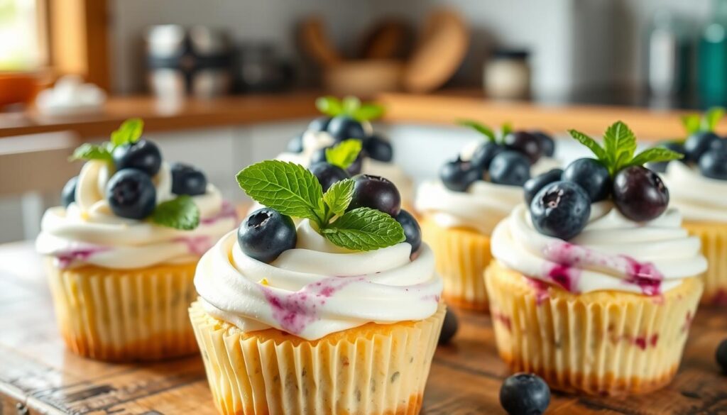 Blueberry Lime Cheesecake Cupcakes