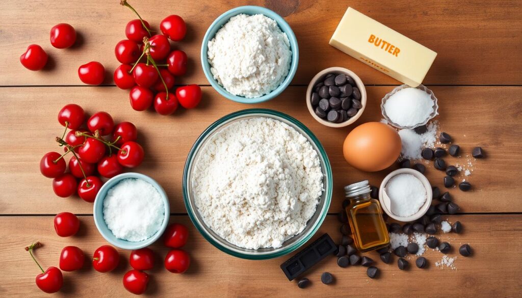 Maraschino Cherry Chocolate Chip Cookie Ingredients