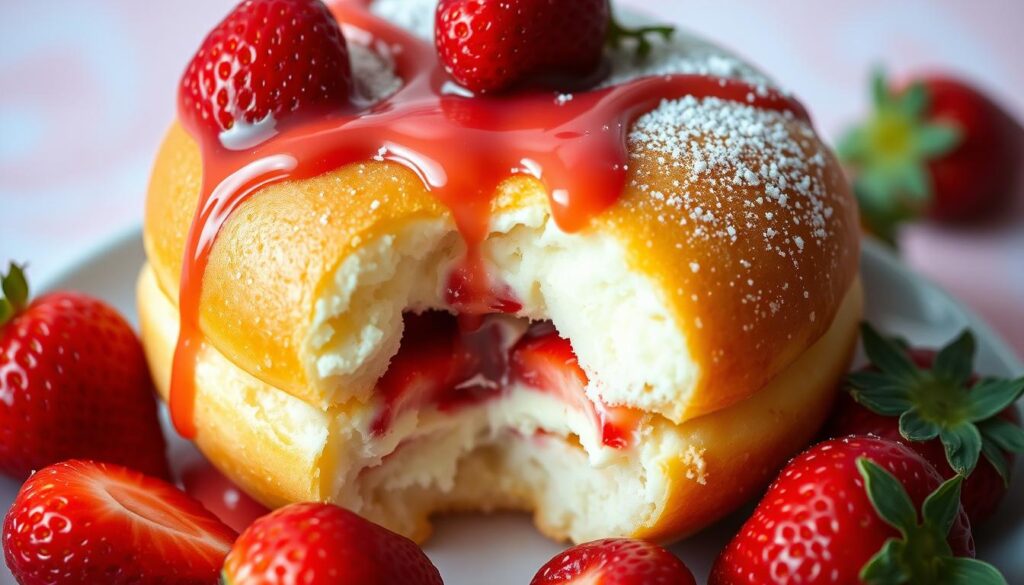 Strawberry Cheesecake Stuffed Donuts