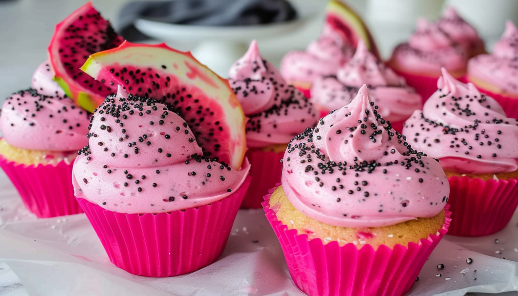 Moist Dragonfruit Cupcakes