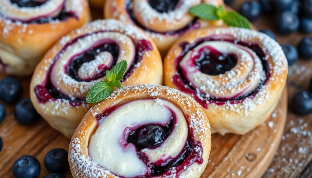 blueberry cheesecake swirl rolls