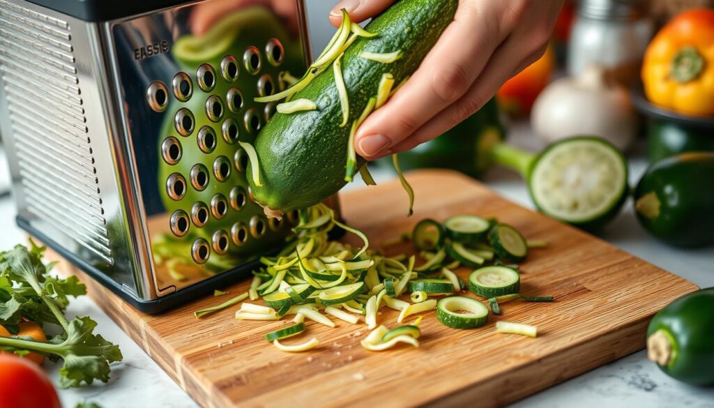 grating zucchini