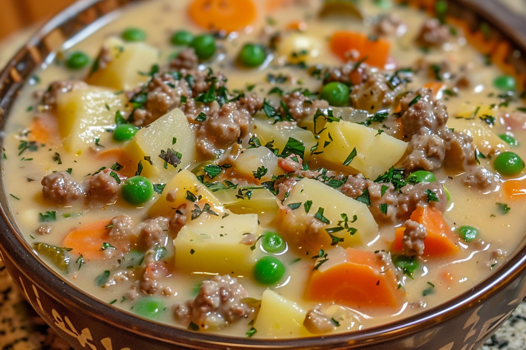 Creamy Potato Hamburger Soup