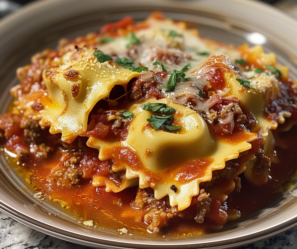 Crockpot Ravioli Lasagna