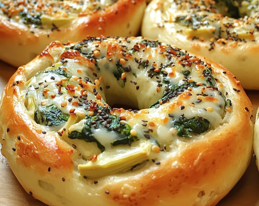 Spinach Artichoke Bagels