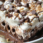 Marshmallow Chocolate Poke Cake