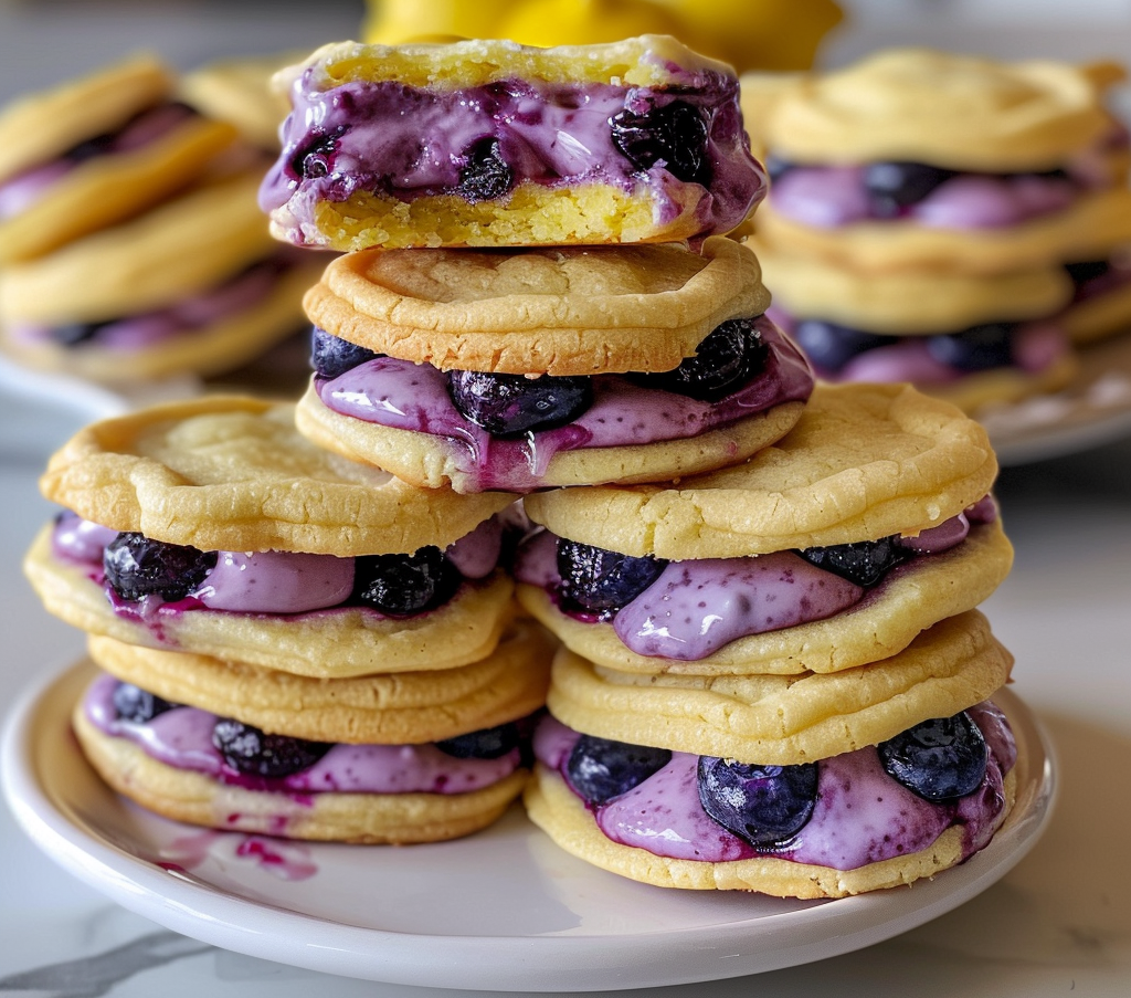 Blueberry Lemon Sandwich Cookies