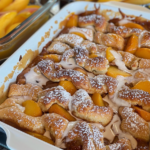 Cinnamon Roll Peach Cobbler