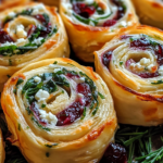 Cranberry Feta Pinwheels with Cream Cheese