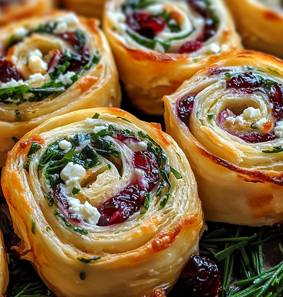 Cranberry Feta Pinwheels with Cream Cheese