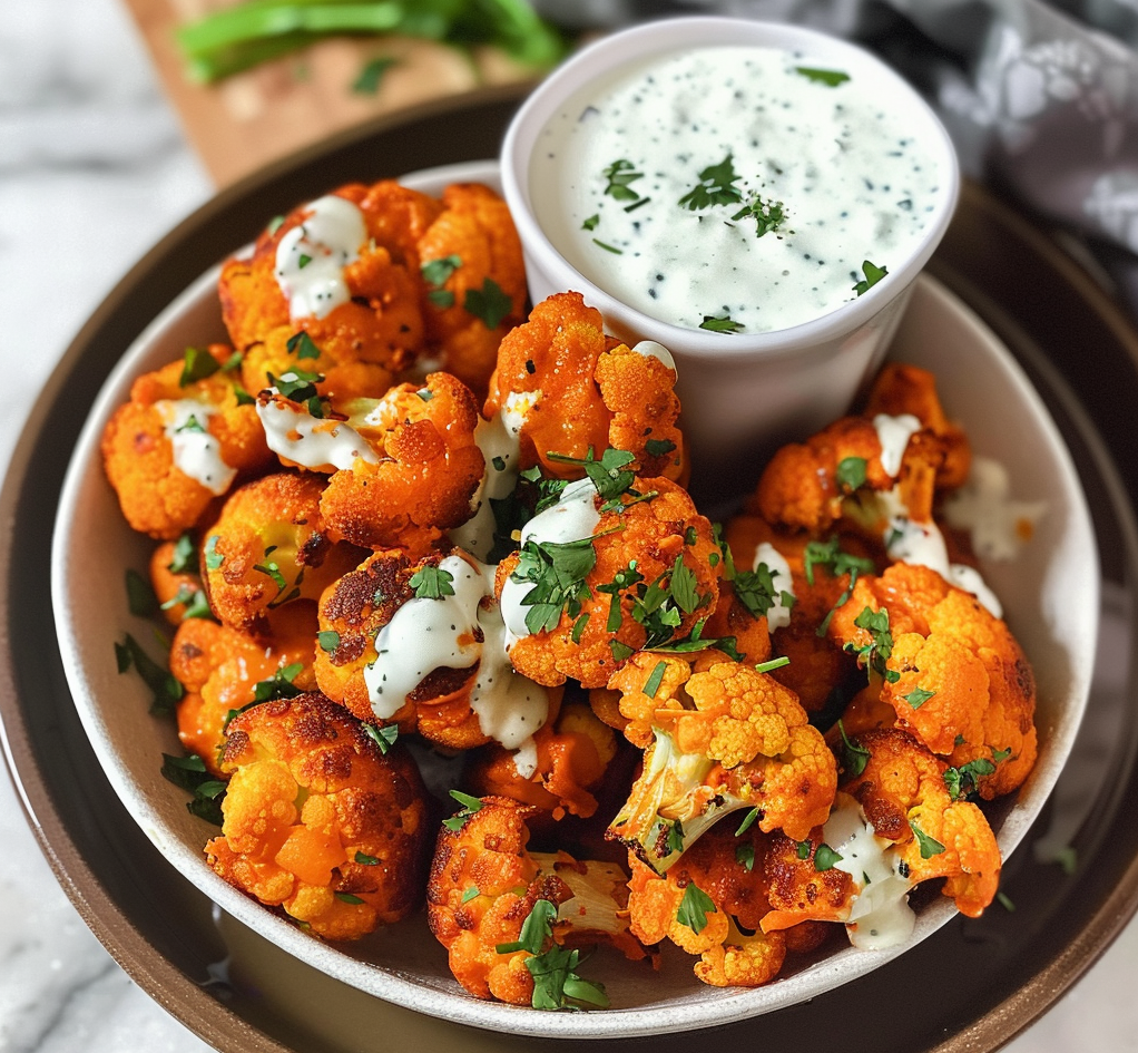 Baked Buffalo Cauliflower Bites