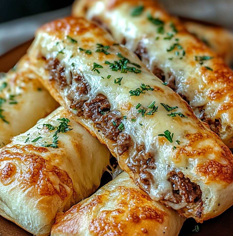 Philly Cheesesteak Stuffed Cheesy Breadsticks