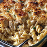 Garlic Parmesan Chicken Pasta Bake