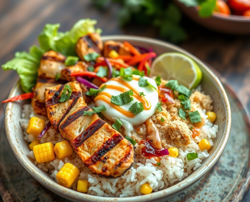 Street Corn Chicken Rice Bowl