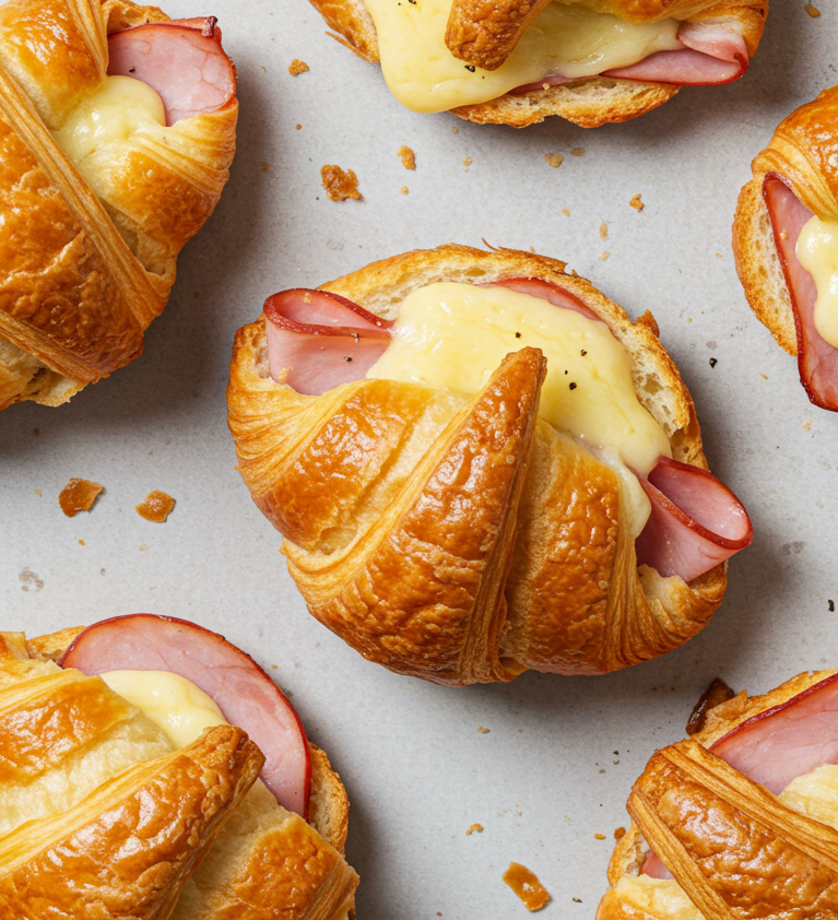 Baked Ham and Cheese Croissants