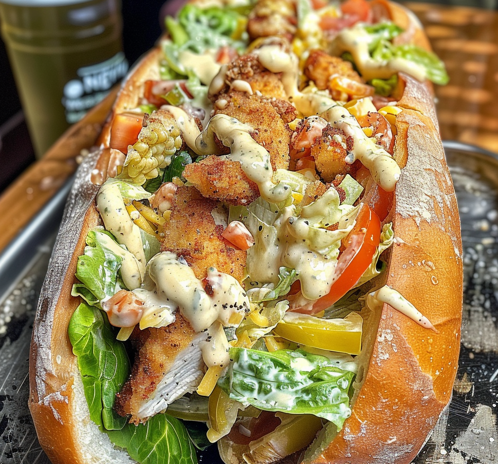 Chopped Chicken Finger Caesar Hoagie