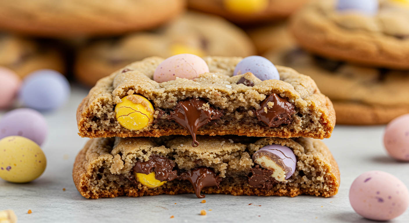 Mini Egg Thick Chocolate Chip Cookies