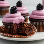 Chocolate Cupcakes with Blackberry Buttercream