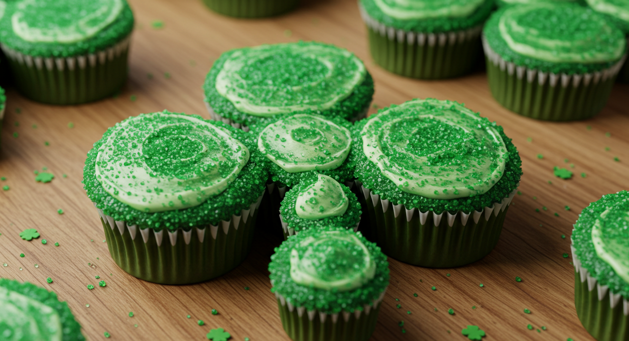 Green Velvet Cupcake Shamrocks